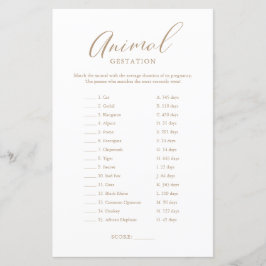 Gestation Baby-spel med minimalistiskt Guld-kallig