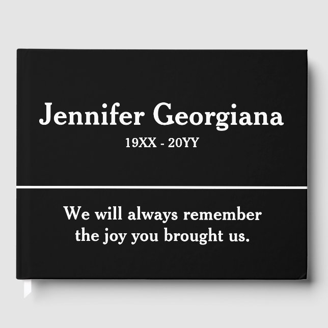 Gestbook med minimala minnen och Eleganter Gästböcker (Framsida)