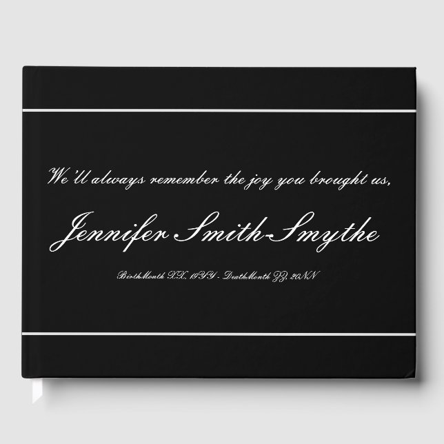 Gestbook med minimalistisk Elegant-minnen Gästböcker (Framsida)