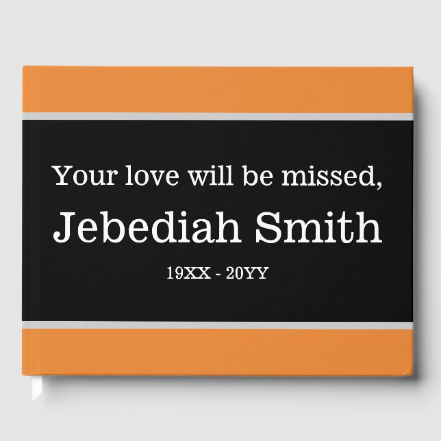 Gestbook med minimalistiska och enkla kondoleanser gästböcker (Framsida)