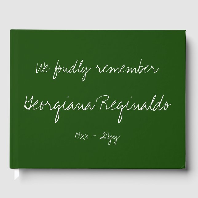 Gestbook med minimalistiska och enkla kondoleanser gästböcker (Framsida)