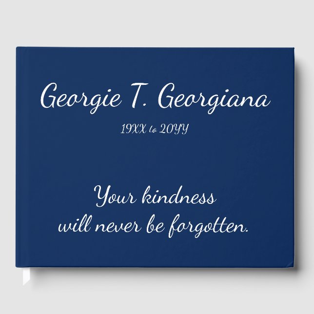 Gestbook med minimalistiska, respektabla minneskor gästböcker (Framsida)