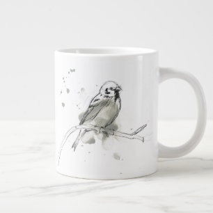 Gestural fågelstudie jumbo mugg