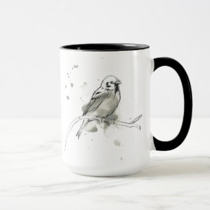 Gestural fågelstudie mugg