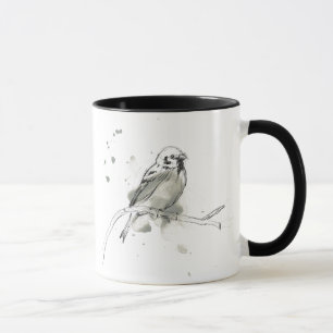 Gestural fågelstudie mugg