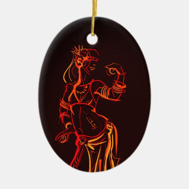 Gesture sketch teckning-stamfusionsbältaren julgransprydnad keramik (Framsidan)