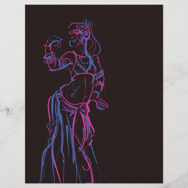 Gesture sketch teckning-stamfusionsbältaren reklamblad (Framsidan)