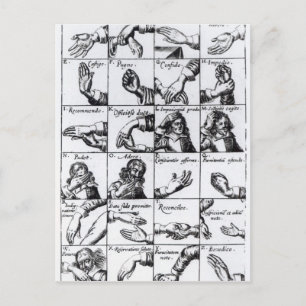 Gestures for miming John Bulwer's 'Chrilogia Vykort