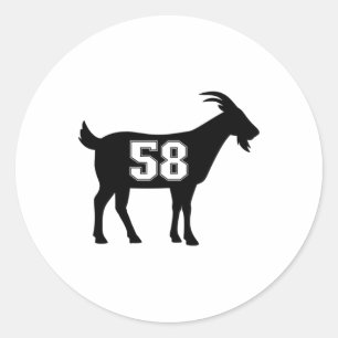 Get 58 G.o.a.t. Nummer Femtioåtta Get Utväxling St Runt Klistermärke