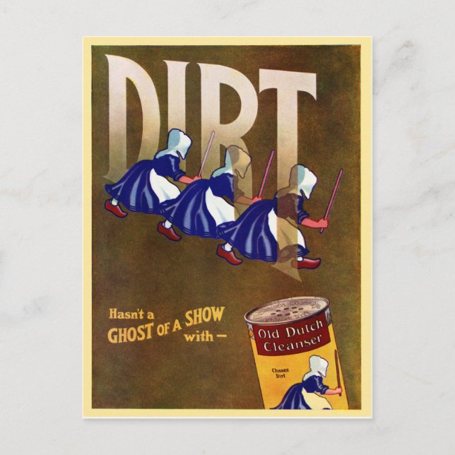 "GET DIRT" VINTAGE DUTCH CLEANSER ADV VYKORT (Framsida)