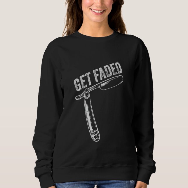 Get Faded Barber Shop Design Hårklippare Frisyrer T Shirt (Framsida)