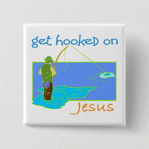 Get hakade på den Jesus fiskaren Knapp