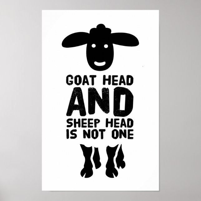 Get Head Får Head Roligt Citat Med Svart Text Poster (Framsidan)