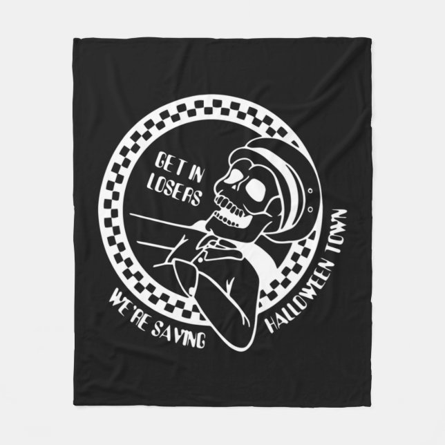 Get In Losers Lazy Halloween Costume Fun Skeleton  Fleecefilt (Framsidan)