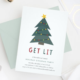 Get Lit   Holiday Cocktail Party Invitation Inbjudningar