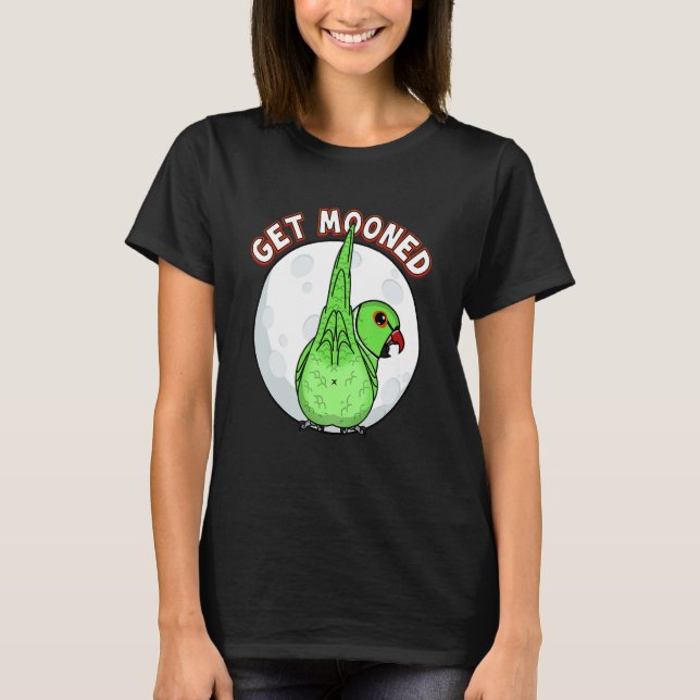 Get Mooned I Parrot Underfluffies I Green Indian R T Shirt (Framsida)