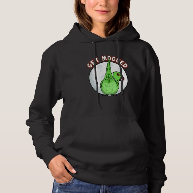 Get Mooned I Parrot Underfluffies I Green Indian R T Shirt (Framsida)