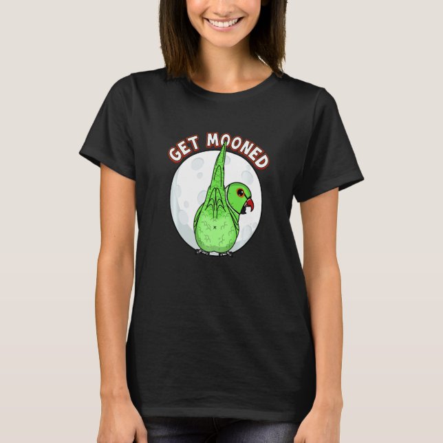 Get Mooned I Parrot Underfluffies I Green Indian R T Shirt (Framsida)