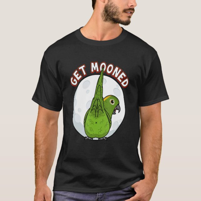 Get Mooned I Parrot Underfluffies I Yellow naped A T Shirt (Framsida)