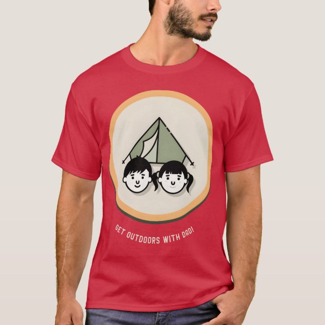 Get Outrs With Dad Camping Dad Apparel boy T Shirt (Framsida)