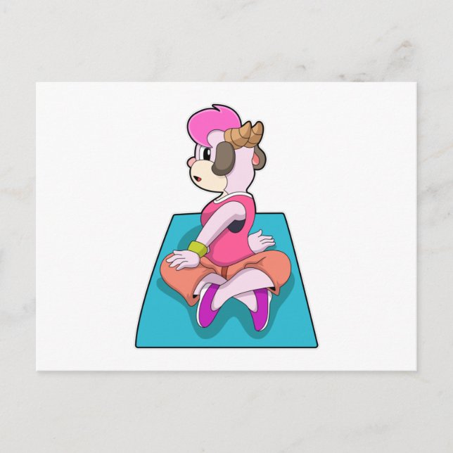 Get på Yoga på yogamatta Vykort (Framsida)