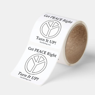 Get Peace Right -Turn it UP Fyrkantigt Klistermärke