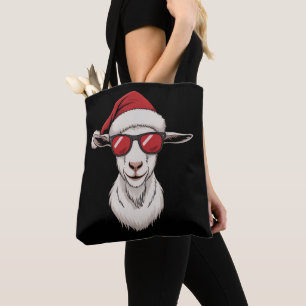 Get Santa Hatt Rolig Söt Bondgårdsdjur Bonde Jul Tygkasse