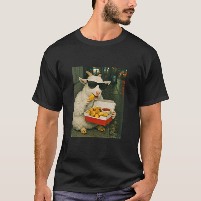 Get som äter Chicken Nugget Meme Retro Urban Long  T Shirt (Framsida)