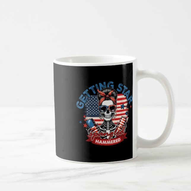 Get Star Spangled Hammered American Skeleton 4 Kaffemugg (Höger)