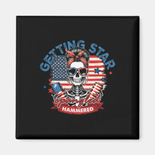 Get Star Spangled Hammered American Skeleton 4 Magnet