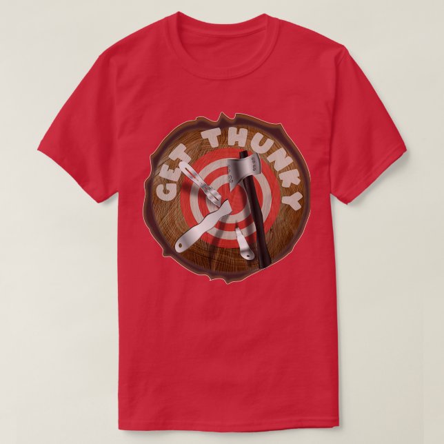 GET THUNKY Träd Stump Impalement Target T Shirt (Design framsida)