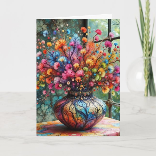 Get Well After Surgery Cheerful with Flowers Card Kort (Framsida)