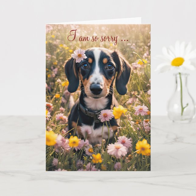 Get Well Feel Better Cute Dachshund Puppy  Kort (Liten växt)