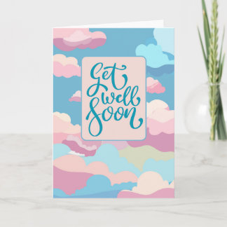 Get Well Soon - colorful clouds Kort
