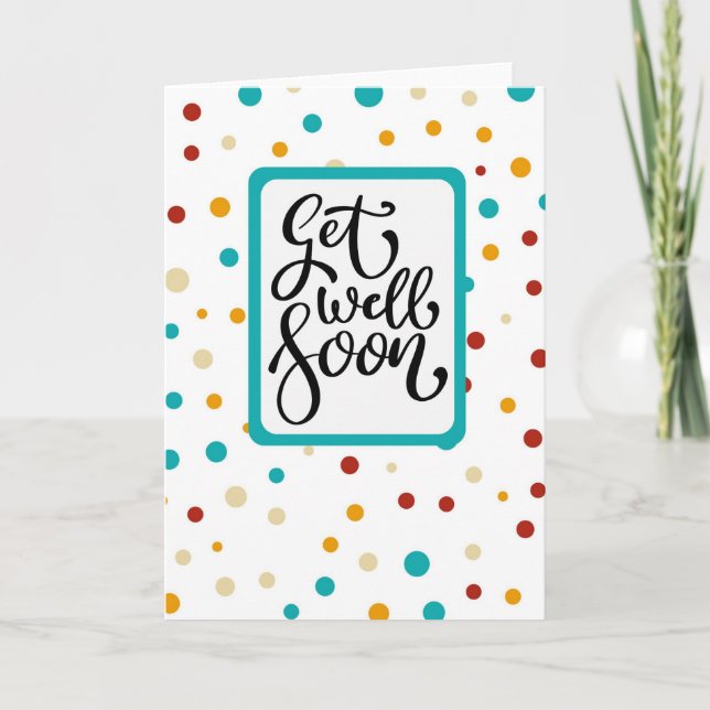 Get Well Soon - colorful dots Kort (Framsida)
