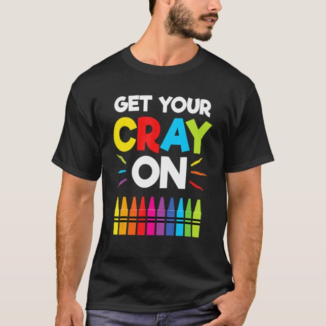 Get Your Crayon Boys Girls Kids 100th Day Of Schoo T Shirt (Framsida)