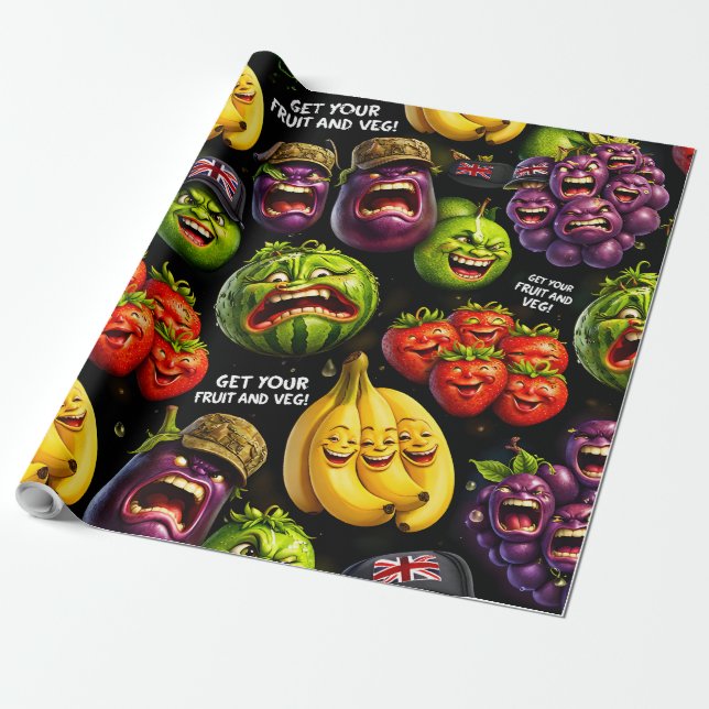 Get your fruit and veg premium wrapping paper make presentpapper (Utrullad)