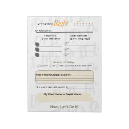Get Your Mind RIGHT – 5-Minute Journal Notepad Anteckningsblock