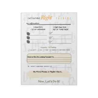 Get Your Mind RIGHT – 5-Minute Journal Notepad Anteckningsblock