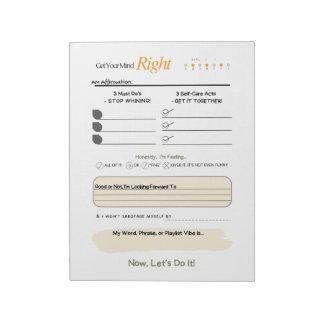 Get Your Mind RIGHT – 5-Minute Journal Notepad Anteckningsblock