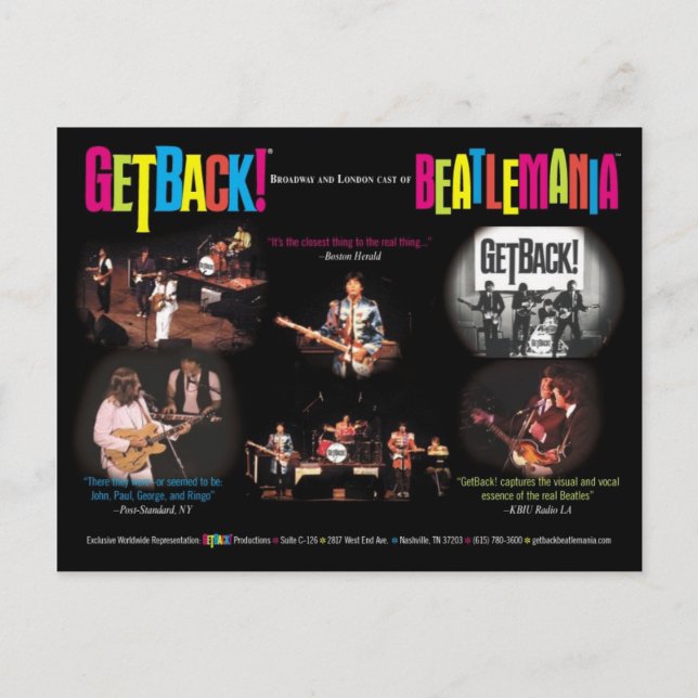 GetBack!® Beatlemania-vykort Vykort (Framsida)