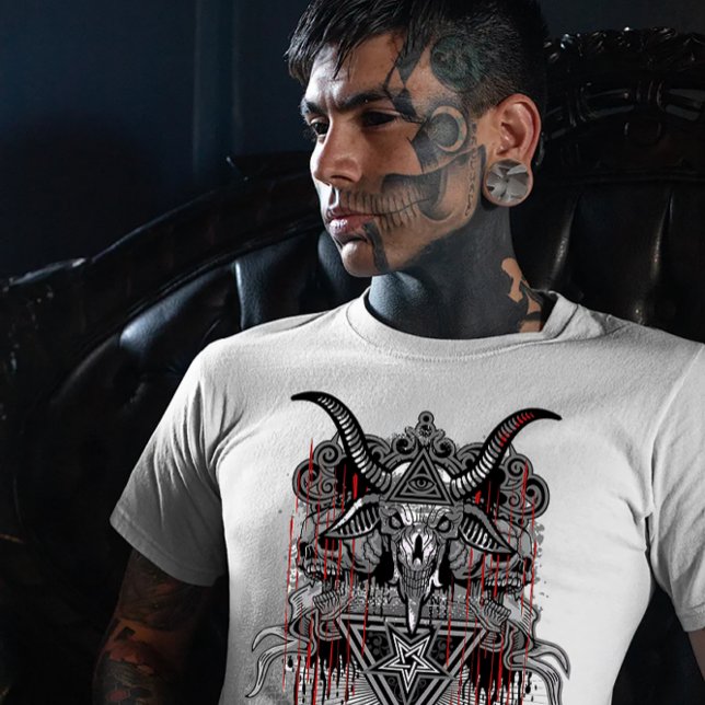 Getdesign med getskalle-demon t shirt (Skapare uppladdad)