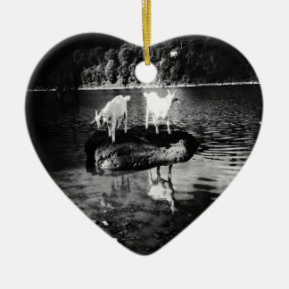 Geten driver prydnaden julgransprydnad keramik