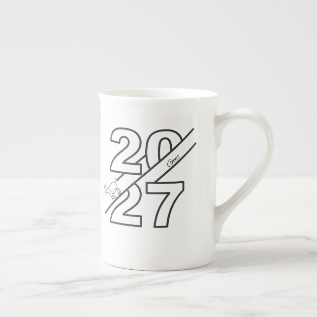 Getens år 2027 benporslin mugg (Höger)