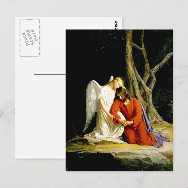 Gethsemane. Postkort för konstgjord Påsk Vykort (Fram/baksida)