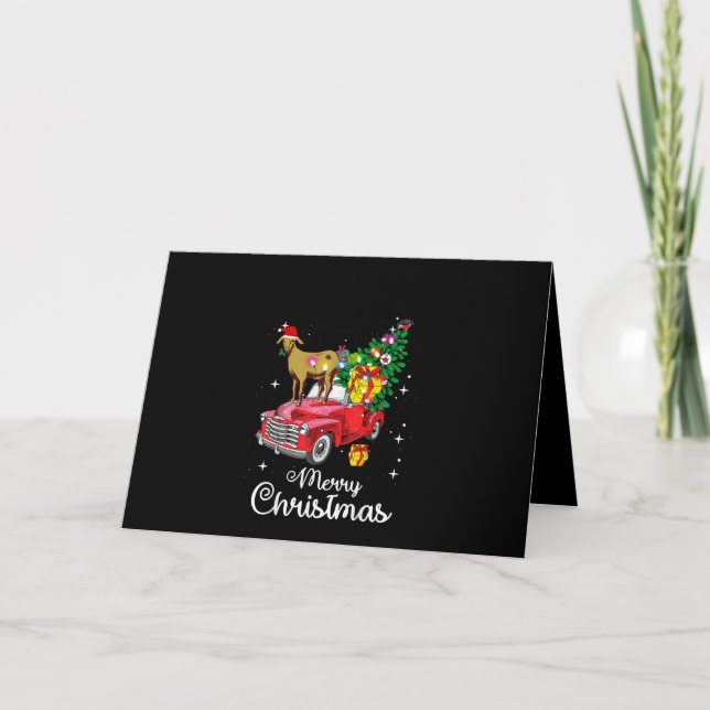 Geting Ridar Röd Bil Jul Kort (Framsida)