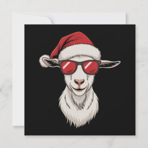 Geting Santa Hatt Rollig Söt Bondgårdsdjur Bonde J Julkort