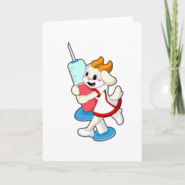 Geting som sjuksköterska på vaccination med spruta kort (Framsida)