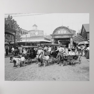 Getingvagnar på Coney Island, 1910. Vintage Poster