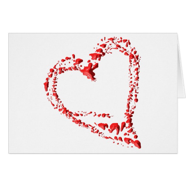 getropftes Herz Hälsningskort (Framsidan Horizontal)